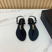 YSL Cassandra sandals in patent leather black  - 2