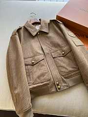 Louis Vuitton Men Epi Embossed Leather Flight Jacket  - 6