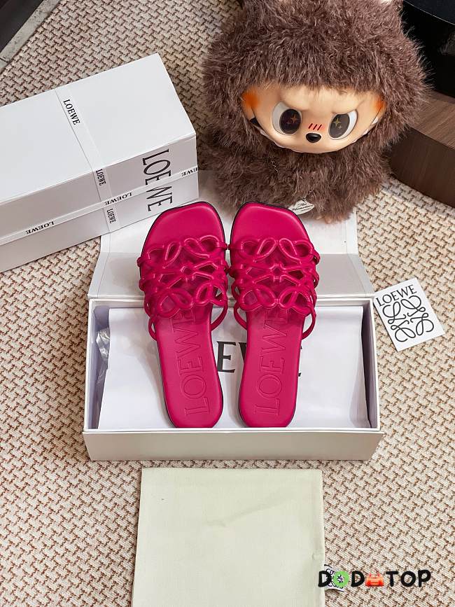 LOEWE Petal Anagram leather slides pink - 1