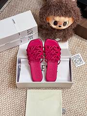 LOEWE Petal Anagram leather slides pink - 1
