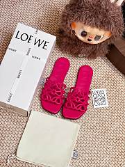 LOEWE Petal Anagram leather slides pink - 4