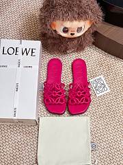 LOEWE Petal Anagram leather slides pink - 3