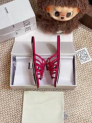 LOEWE Petal Anagram leather slides pink - 2