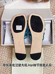 LOEWE Petal Anagram leather slides blue - 5