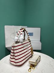 Prada Jardinière cotton canvas mini red handbag size 22x15x13cm - 5
