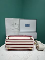 Prada Jardinière cotton canvas mini red handbag size 22x15x13cm - 4