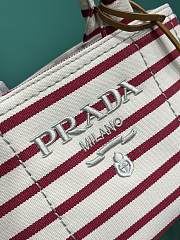 Prada Jardinière cotton canvas mini red handbag size 22x15x13cm - 2