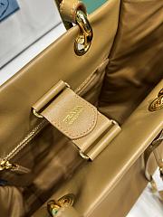 Prada Large Re-Nylon and leather tote bag brown size 23x28.5x15cm - 5