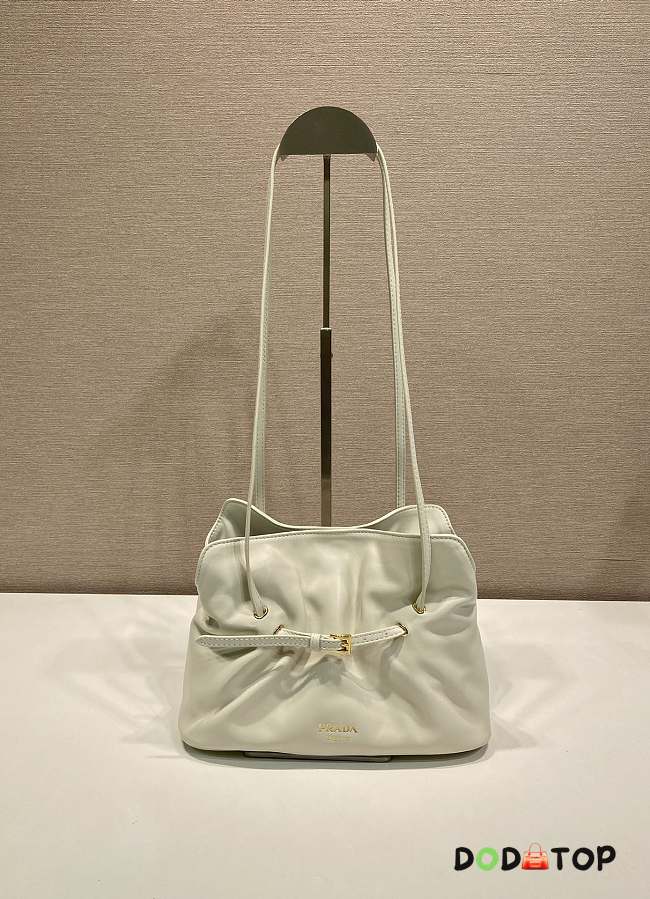 Prada Slouchy Lambskin Leather Shoulder white Bag size 25x17.5x11.5cm - 1