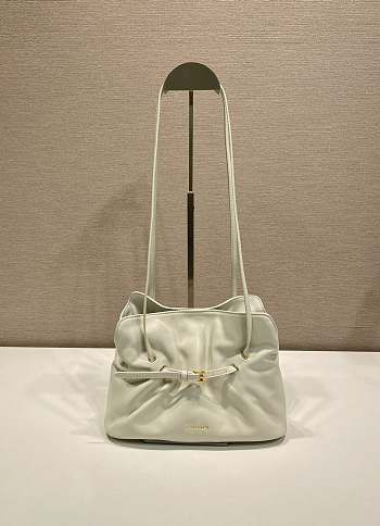 Prada Slouchy Lambskin Leather Shoulder white Bag size 25x17.5x11.5cm