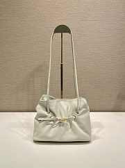 Prada Slouchy Lambskin Leather Shoulder white Bag size 25x17.5x11.5cm - 3
