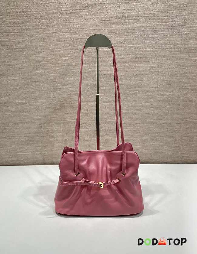 Prada Slouchy Lambskin Leather Shoulder pink Bag size 25x17.5x11.5cm - 1