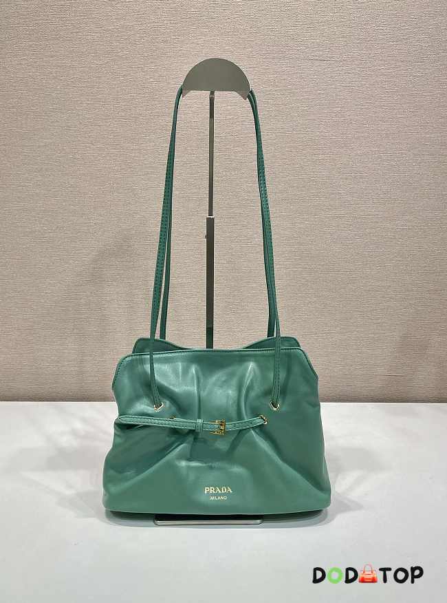 Prada Slouchy Lambskin Leather Shoulder green Bag size 25x17.5x11.5cm - 1