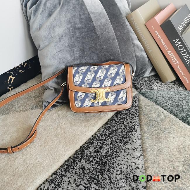 Celine Triomphe logo bag size denim 22.5x16.5x7.5cm - 1