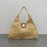 Celine CABAS TRIANGLE IN RAFFIA AND CALFSKIN bag size 45x23x6cm - 1