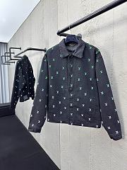 LV Blason Gradient Embroidered Denim Coach Jacket  - 6