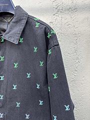 LV Blason Gradient Embroidered Denim Coach Jacket  - 5