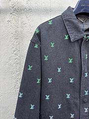 LV Blason Gradient Embroidered Denim Coach Jacket  - 3