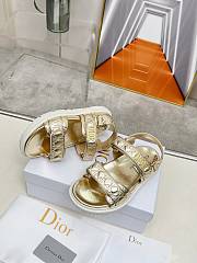 Dior Sandal Gold-Tone Laminated Sheepskin with Quilted Cannage Motif - 4