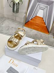 Dior Sandal Gold-Tone Laminated Sheepskin with Quilted Cannage Motif - 5