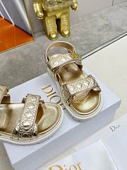 Dior Sandal Gold-Tone Laminated Sheepskin with Quilted Cannage Motif - 3
