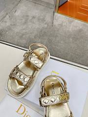 Dior Sandal Gold-Tone Laminated Sheepskin with Quilted Cannage Motif - 2