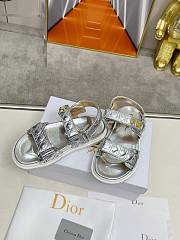 Dior Sandal Silver-Tone Laminated Sheepskin with Quilted Cannage Motif - 2