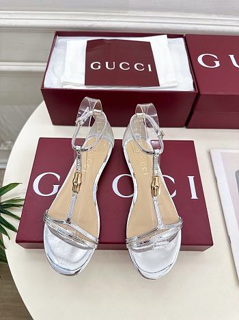 Gucci Women's sandal with bamboo silver 