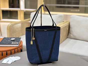 Chloe denim blue bag size 27x30x14 cm