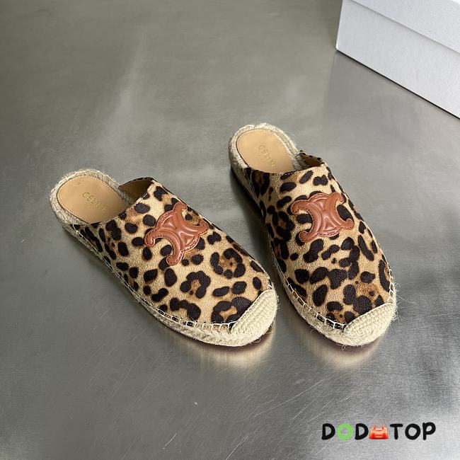 Celine Mule Leopard Printed Hairy Calfskin  - 1