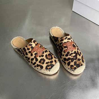 Celine Mule Leopard Printed Hairy Calfskin 