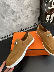 Hermes Suede loafers game kelly brown - Men  - 2