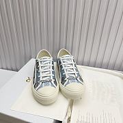 Dioriviera Walk'n'Dior Sneaker Celestial Blue and White Toile de Jouy Palms Embroidered Cotton  - 1