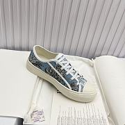 Dioriviera Walk'n'Dior Sneaker Celestial Blue and White Toile de Jouy Palms Embroidered Cotton  - 6