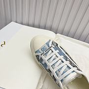Dioriviera Walk'n'Dior Sneaker Celestial Blue and White Toile de Jouy Palms Embroidered Cotton  - 5