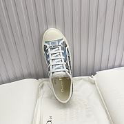 Dioriviera Walk'n'Dior Sneaker Celestial Blue and White Toile de Jouy Palms Embroidered Cotton  - 3
