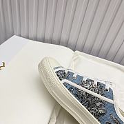 Dioriviera Walk'n'Dior Sneaker Celestial Blue and White Toile de Jouy Palms Embroidered Cotton  - 2