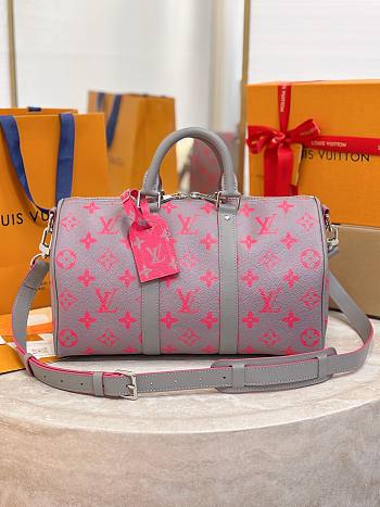 Louis Vuitton Keepall Bandoulière 35 pink bag size 35x21x16 cm