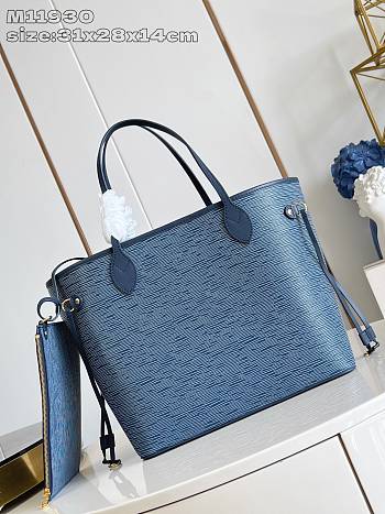 Louis Vuitton M13758 Neverful Denim Blue bag size 31 x 28 x 14cm 