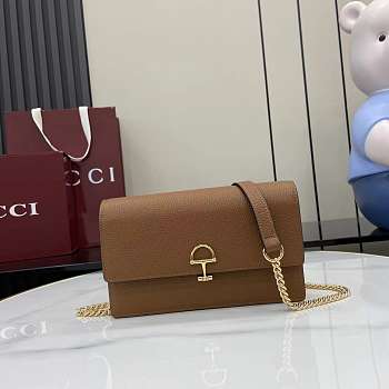 Gucci clutch bag brown size 20x13x6cm