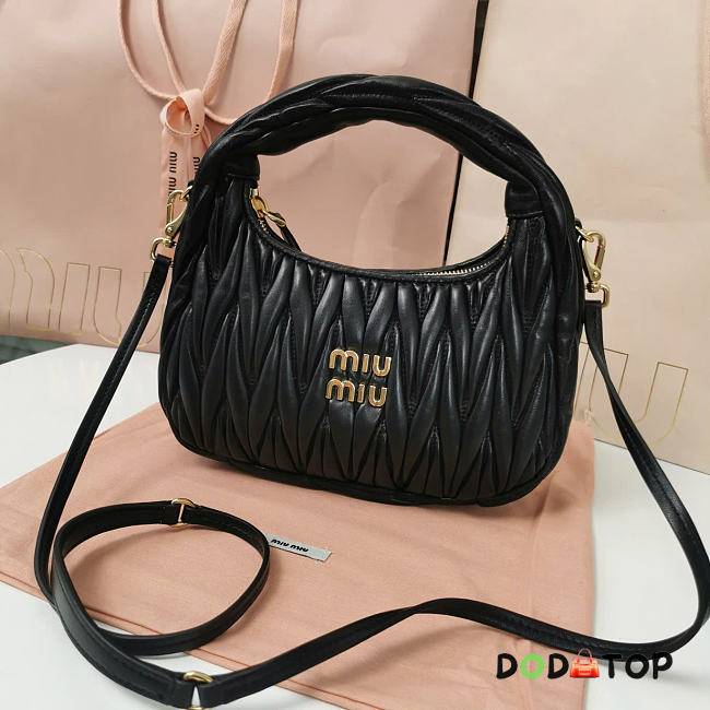 Miumiu black Wander Hobo Bag Size 25 x 18 x 7 cm - 1