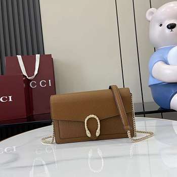 Gucci Dionysus wallet on chain brown size 20x11.5x2.5cm 