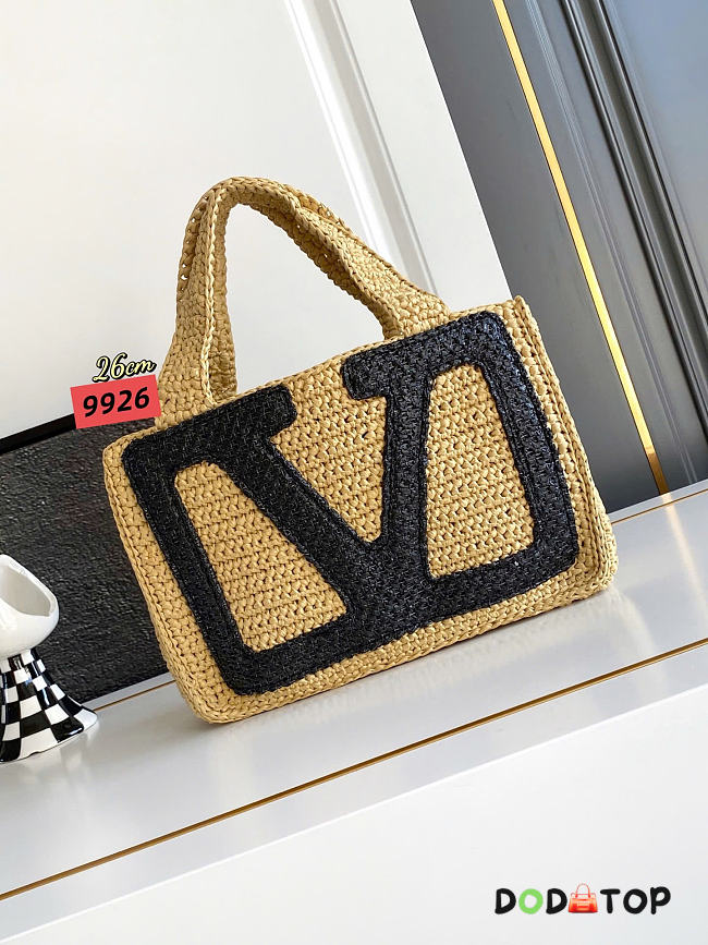 Valentino Garavani Viva Superstar Small Shopping Bag In Raffia size 26x18x7cm - 1