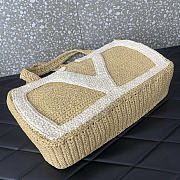 Valentino Garavani Viva Superstar Small Shopping Bag In Raffia beige size 26x18x7cm - 6