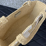 Valentino Garavani Viva Superstar Small Shopping Bag In Raffia beige size 26x18x7cm - 5
