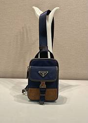 Prada Re-Nylon triangle-logo shoulder bag blue size 11.5x17x4.5cm - 1