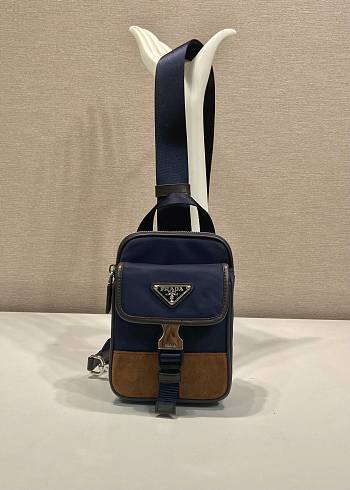 Prada Re-Nylon triangle-logo shoulder bag blue size 11.5x17x4.5cm