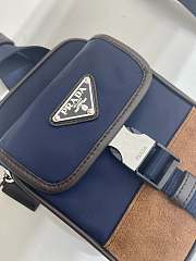 Prada Re-Nylon triangle-logo shoulder bag blue size 11.5x17x4.5cm - 4