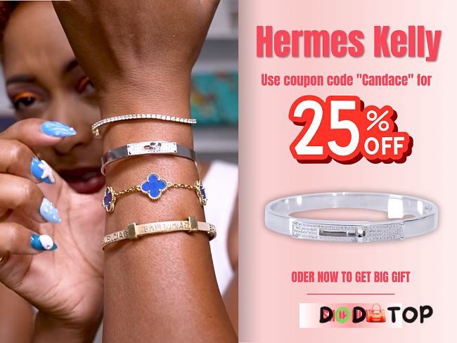 Hermes Kelly Diamond Bracelet In Platinum - Code Candace (25% off) - 1