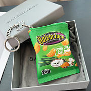balenciaga keyring chips charm green - 5